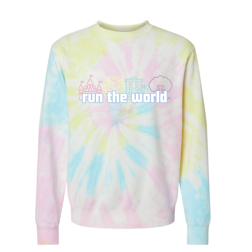 BBBrooke Run the World Printed Tie Dye Crew Sweatshirt (Pre-order for mid-May shipping)
