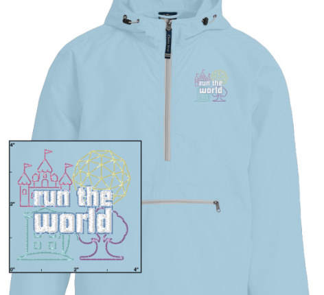 BBBrooke Run the World Embroidered Unisex Pack-n-Go Rain Jacket (Pre-order for mid-May shipping)